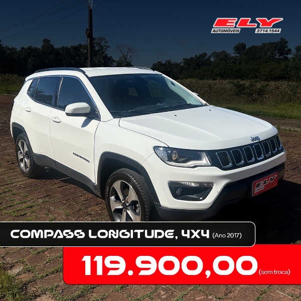 JEEP COMPASS LONGITUDE 2017/2017 ELY AUTOMÓVEIS LAJEADO / Carros no Vale