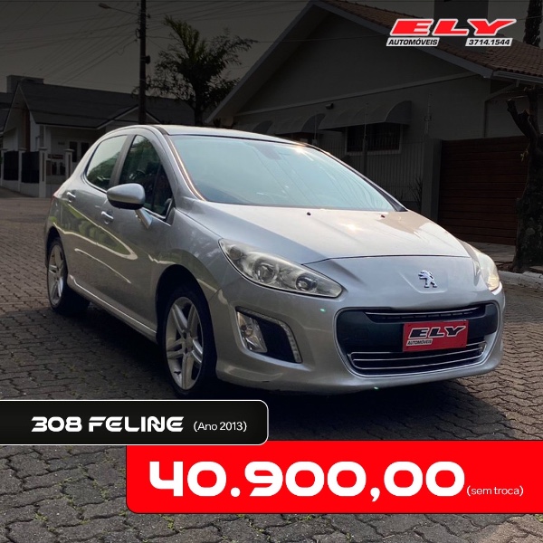 PEUGEOT 308 FELINE 2.0 TIP-TRONIC / TETO PANORÂMICO 2013/2013 ELY AUTOMÓVEIS LAJEADO / Carros no Vale