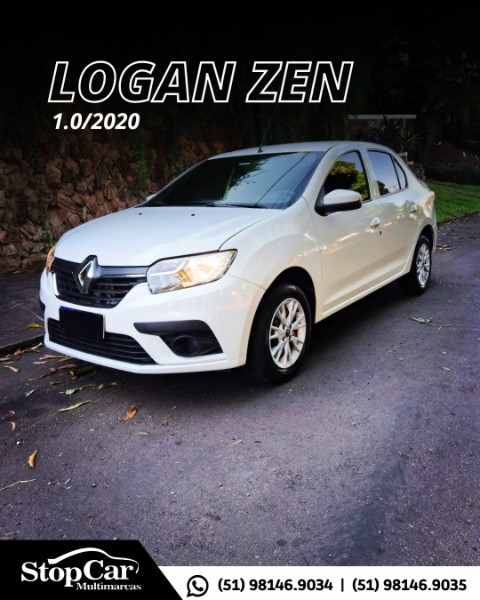 RENAULT LOGAN 1.0 ZEN 12V 2020/2020 STOPCAR MULTIMARCAS ESTRELA / Carros no Vale