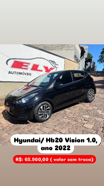 HYUNDAI HB20 1.0 12V FLEX VISION MANUAL 2022/2022 ELY AUTOMÓVEIS LAJEADO / Carros no Vale