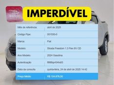 Fiat STRADA 1.3 FIREFLY FLEX FREEDOM CD MANUAL 2023/2024 BETIOLO NOVOS E SEMINOVOS LAJEADO / Carros no Vale