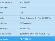 Fiat STRADA 1.4 FIRE FLEX ENDURANCE CS MANUAL 2022/2022 BETIOLO NOVOS E SEMINOVOS LAJEADO / Carros no Vale