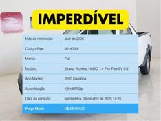 Fiat STRADA 1.4 MPI HARD WORKING CS 8V FLEX 2P MANUAL 2019/2020 BETIOLO NOVOS E SEMINOVOS LAJEADO / Carros no Vale