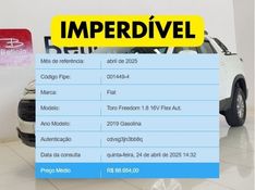 Fiat TORO 1.8 16V EVO FLEX FREEDOM AT6 2018/2019 BETIOLO NOVOS E SEMINOVOS LAJEADO / Carros no Vale