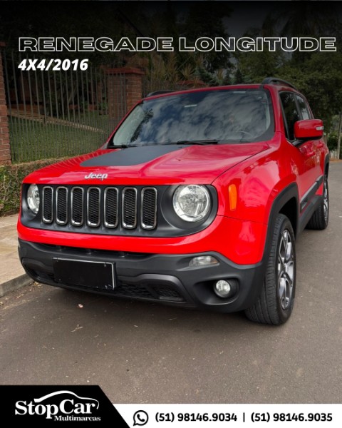 JEEP RENEGADE 2.0 16V TURBO LONGITUDE 4X4 2016/2016 STOPCAR MULTIMARCAS ESTRELA / Carros no Vale JEEP RENEGADE 2.0 16V TURBO LONGITUDE 4X4 2016/2016 STOPCAR MULTIMARCAS ESTRELA / Carros no Vale