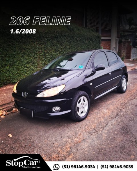 PEUGEOT 206 AUTOMATIC FELINE 1.6 FLEX 16V 5P 2008/2008 STOPCAR MULTIMARCAS ESTRELA / Carros no Vale
