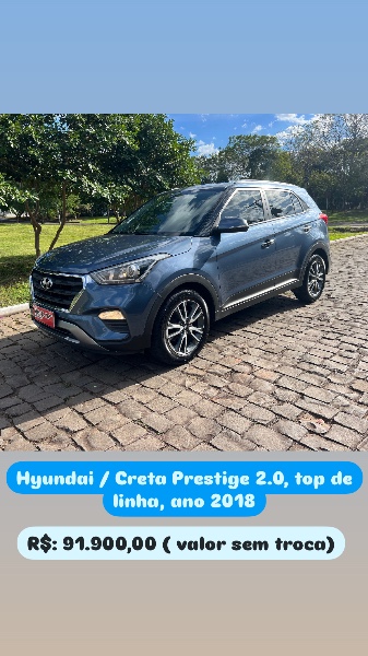 HYUNDAI CRETA 2.0 PRESTIGE 2018/2018 ELY AUTOMÓVEIS LAJEADO / Carros no Vale