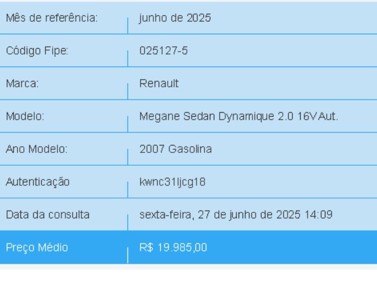 Renault MEGANE 2.0 DYNAMIQUE SEDAN 16V GASOLINA 4P AUTOMÁTICO 2007/2007 BETIOLO NOVOS E SEMINOVOS LAJEADO / Carros no Vale