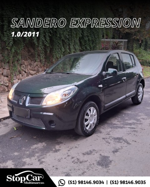 RENAULT SANDERO 1.0 12V EXPRESSION 2011/2011 STOPCAR MULTIMARCAS ESTRELA / Carros no Vale