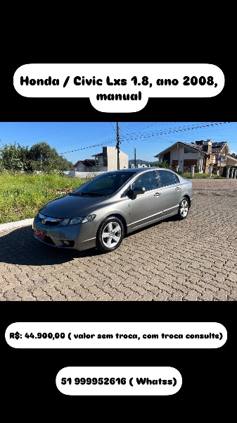 HONDA CIVIC SEDAN LXS 1.8/1.8 FLEX 16V MEC 4P - 2008