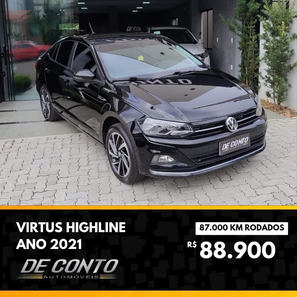VOLKSWAGEN VIRTUS 1.0 200 TSI HIGHLINE AUTOMÁTICO 2021/2021 DE CONTO AUTOMÓVEIS SARANDI / Carros no Vale