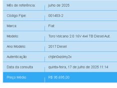 Fiat TORO 2.0 16V TURBO DIESEL VOLCANO 4WD AT9 2017/2017 BETIOLO NOVOS E SEMINOVOS LAJEADO / Carros no Vale