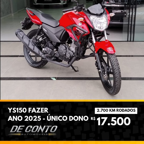 YAMAHA YS 150 FAZER SED 2024/2025 DE CONTO AUTOMÓVEIS SARANDI / Carros no Vale