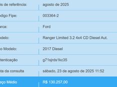 Ford RANGER 3.2 LIMITED 4X4 CD 20V DIESEL 4P AUTOMÁTICO 2017/2017 BETIOLO NOVOS E SEMINOVOS LAJEADO / Carros no Vale