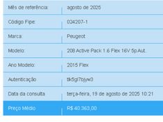 Peugeot 208 1.6 ACTIVE PACK 16V FLEX 4P AUTOMÁTICO 2014/2015 BETIOLO NOVOS E SEMINOVOS LAJEADO / Carros no Vale