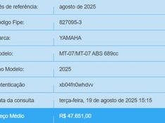 Yamaha Mt-07 ABS 689 Cc 2024/2025 BETIOLO NOVOS E SEMINOVOS LAJEADO / Carros no Vale