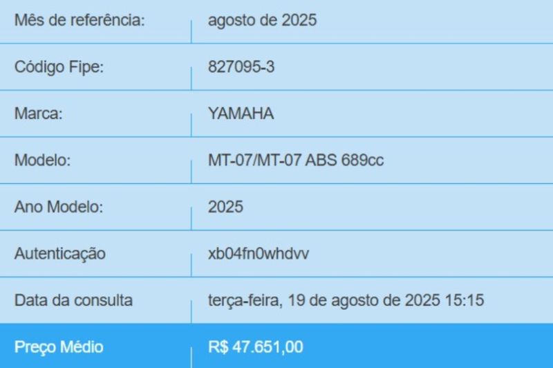 Yamaha Mt-07 ABS 689 Cc 2024/2025 BETIOLO NOVOS E SEMINOVOS LAJEADO / Carros no Vale