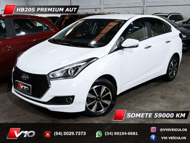 HYUNDAI HB20S 1.6 PREMIUM 16V 2018/2019 V10 VEÍCULOS CAXIAS DO SUL / Carros no Vale