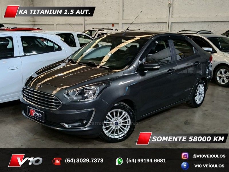 FORD KA 1.5 SEDAN TITANIUM 12V 2019/2020 V10 VEÍCULOS CAXIAS DO SUL / Carros no Vale