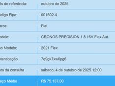 Fiat CRONOS 1.8 E.TORQ FLEX PRECISION AT6 2021/2021 BETIOLO NOVOS E SEMINOVOS LAJEADO / Carros no Vale