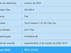Fiat TORO 1.8 16V EVO FLEX FREEDOM AT6 2016/2017 BETIOLO NOVOS E SEMINOVOS LAJEADO / Carros no Vale