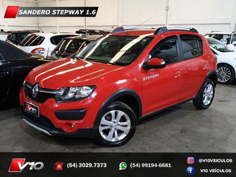 RENAULT SANDERO 1.6 STEPWAY 16V 2017/2018 V10 VEÍCULOS CAXIAS DO SUL / Carros no Vale RENAULT SANDERO 1.6 STEPWAY 16V 2017/2018 V10 VEÍCULOS CAXIAS DO SUL / Carros no Vale