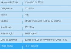 Fiat STRADA 1.4 FIRE FLEX ENDURANCE CS MANUAL 2022/2022 BETIOLO NOVOS E SEMINOVOS LAJEADO / Carros no Vale