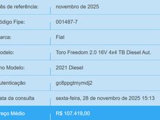 Fiat TORO 2.0 16V TURBO DIESEL FREEDOM 4WD AT9 2020/2021 BETIOLO NOVOS E SEMINOVOS LAJEADO / Carros no Vale