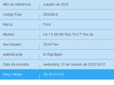 Ford KA 1.0 TI-VCT FLEX SE MANUAL 2018/2018 BETIOLO NOVOS E SEMINOVOS LAJEADO / Carros no Vale