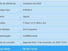 Jaguar F-PACE 3.0 V6 SUPERCHARGED S AWD 4P AUTOMÁTICO 2018/2018 BETIOLO NOVOS E SEMINOVOS LAJEADO / Carros no Vale