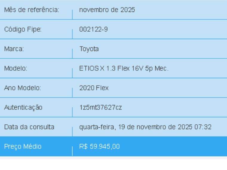 Toyota ETIOS 1.3 X 16V FLEX 4P MANUAL 2020/2020 BETIOLO NOVOS E SEMINOVOS LAJEADO / Carros no Vale