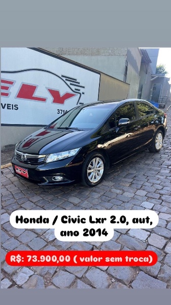 HONDA CIVIC 2.0 LXR 16V FLEX 4P AUTOMÁTICO 2014/2014 ELY AUTOMÓVEIS LAJEADO / Carros no Vale