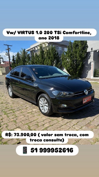 VOLKSWAGEN VIRTUS 1.0 200 TSI COMFORTLINE 2018/2018 ELY AUTOMÓVEIS LAJEADO / Carros no Vale VOLKSWAGEN VIRTUS 1.0 200 TSI COMFORTLINE 2018/2018 ELY AUTOMÓVEIS LAJEADO / Carros no Vale