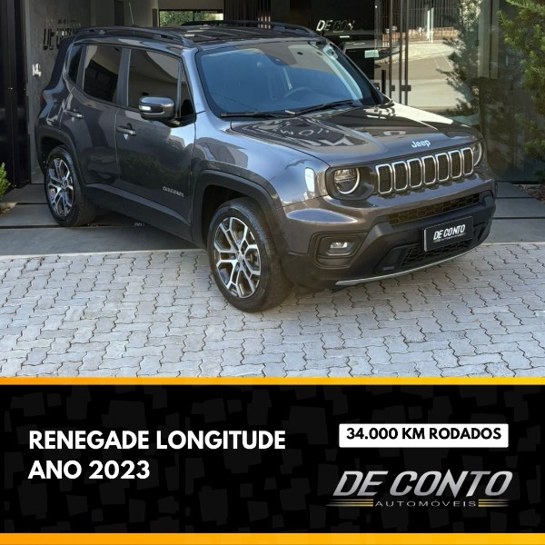 JEEP RENEGADE 1.3 LONGITUDE T270 TURBO /2023 DE CONTO AUTOMÓVEIS SARANDI / Carros no Vale JEEP RENEGADE 1.3 LONGITUDE T270 TURBO /2023 DE CONTO AUTOMÓVEIS SARANDI / Carros no Vale