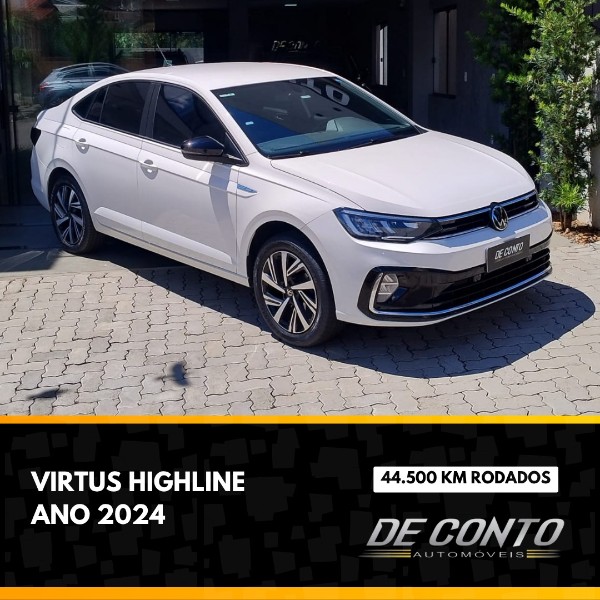 VOLKSWAGEN VIRTUS 1.0 200 TSI HIGHLINE /2024 DE CONTO AUTOMÓVEIS SARANDI / Carros no Vale