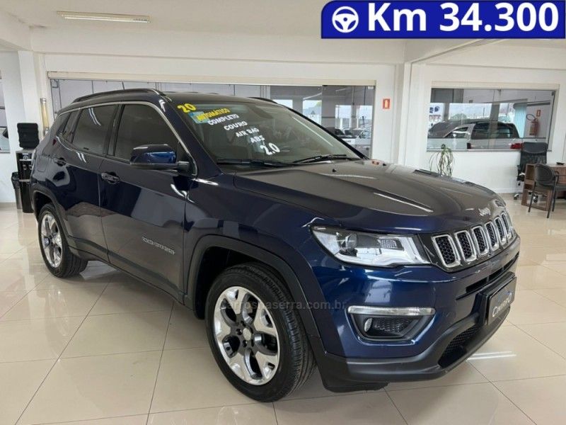 JEEP COMPASS 2.0 16V LONGITUDE 2020/2020 CIMIRRO AUTOMÓVEIS TAQUARA / Carros no Vale