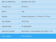 Fiat STRADA 1.4 FIRE FLEX ENDURANCE CS MANUAL 2022/2022 BETIOLO NOVOS E SEMINOVOS LAJEADO / Carros no Vale