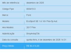 Ford ECOSPORT 1.6 SE 16V FLEX 4P AUTOMÁTICO 2016/2017 BETIOLO NOVOS E SEMINOVOS LAJEADO / Carros no Vale