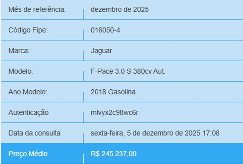 Jaguar F-PACE 3.0 V6 SUPERCHARGED S AWD 4P AUTOMÁTICO 2018/2018 BETIOLO NOVOS E SEMINOVOS LAJEADO / Carros no Vale