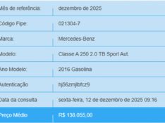 Mercedes-Benz A 250 2.0 SPORT TURBO GASOLINA 4P AUTOMATIZADO 2015/2016 BETIOLO NOVOS E SEMINOVOS LAJEADO / Carros no Vale