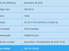 Volvo XC60 2.0 T5 GASOLINA R-DESIGN AWD GEARTRONIC 2017/2018 BETIOLO NOVOS E SEMINOVOS LAJEADO / Carros no Vale