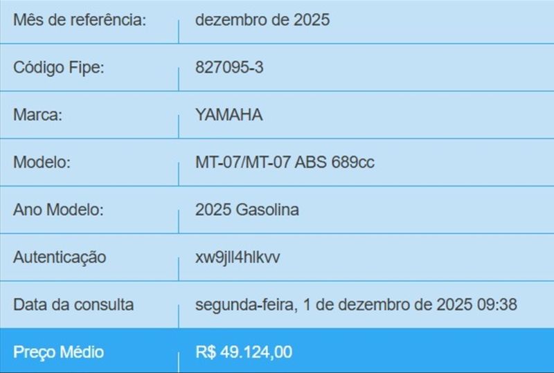 Yamaha Mt-07 ABS 689 Cc 2024/2025 BETIOLO NOVOS E SEMINOVOS LAJEADO / Carros no Vale