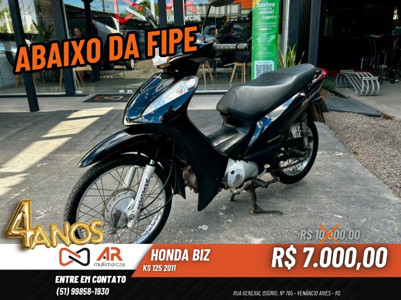 HONDA MOTOS BIZ 125 KS /2011 AR MULTIMARCAS VENÂNCIO AIRES / Carros no Vale