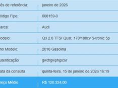 Audi Q3 2.0 TFSI AMBIENTE QUATTRO 4P GASOLINA S TRONIC 2018/2018 BETIOLO NOVOS E SEMINOVOS LAJEADO / Carros no Vale