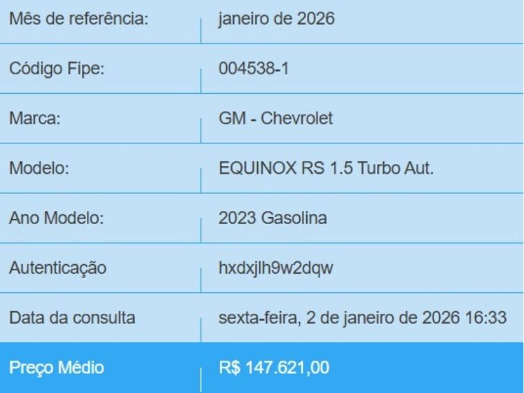 Chevrolet EQUINOX 1.5 16V TURBO GASOLINA RS AUTOMÁTICO 2022/2023 BETIOLO NOVOS E SEMINOVOS LAJEADO / Carros no Vale
