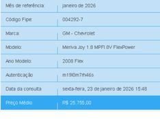 Chevrolet MERIVA 1.8 MPFI JOY 8V FLEX 4P MANUAL 2008/2008 BETIOLO NOVOS E SEMINOVOS LAJEADO / Carros no Vale