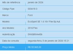 Ford ECOSPORT 1.6 SE 16V FLEX 4P POWERSHIFT 2015/2016 BETIOLO NOVOS E SEMINOVOS LAJEADO / Carros no Vale
