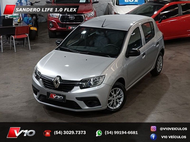 RENAULT SANDERO 1.0 LIFE 12V 2020/2021 V10 VEÍCULOS CAXIAS DO SUL / Carros no Vale
