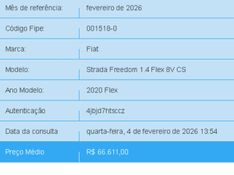 Fiat STRADA 1.4 MPI FREEDOM CS 8V FLEX 2P MANUAL 2019/2020 BETIOLO NOVOS E SEMINOVOS LAJEADO / Carros no Vale