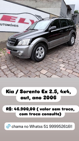 KIA SORENTO 2.5 EX 4X4 16V TURBO INTERCOOLER 2006/2006 ELY AUTOMÓVEIS LAJEADO / Carros no Vale